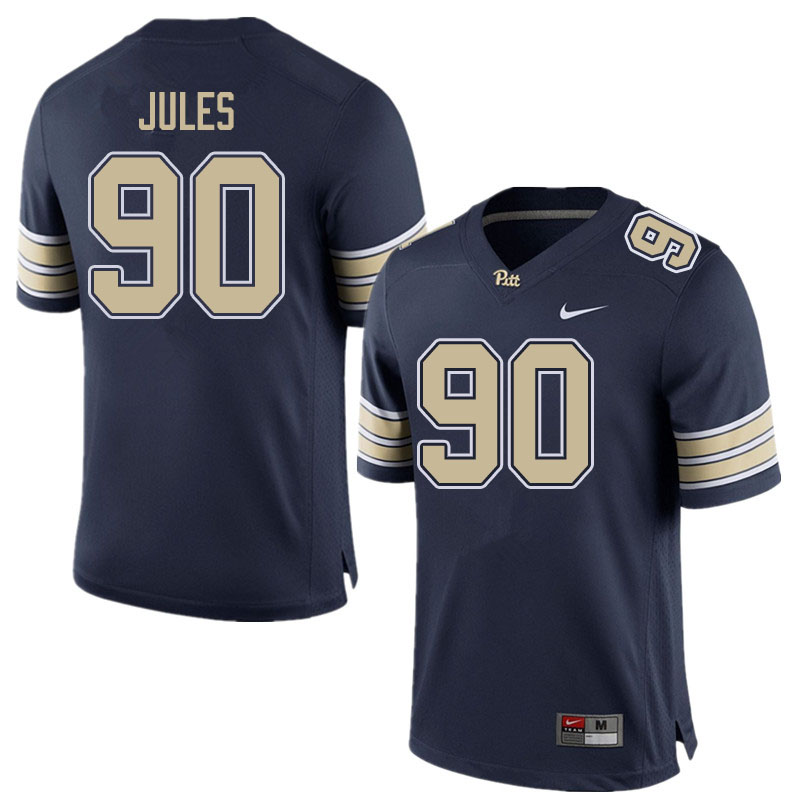 Men #90 Deandre Jules Pitt Panthers College Football Jerseys Sale-Home Navy